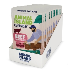 ANIMAL ISLAND jautienos filė sultinyje - drėgnas šunų ėdalas - 10x150g
