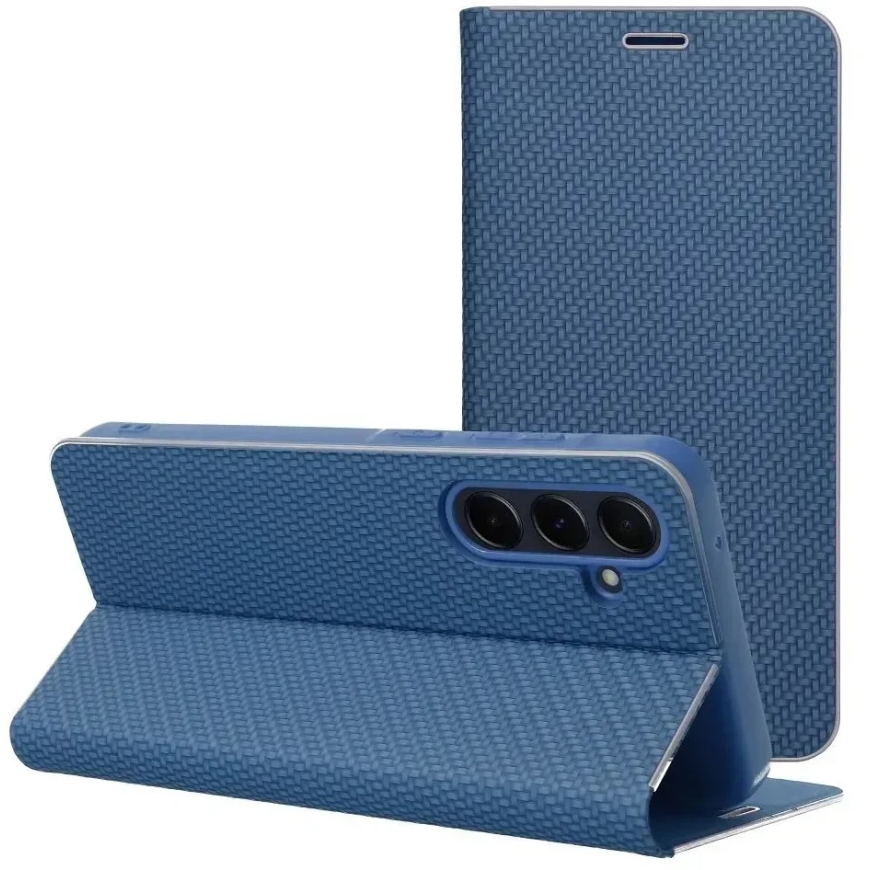 Oem LUNA Book Carbon maciņš Samsung Galaxy A56 5G zilā krāsā – 4