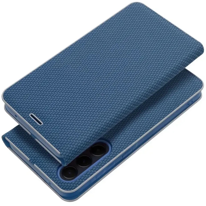 Oem LUNA Book Carbon maciņš Samsung Galaxy A56 5G zilā krāsā – 5