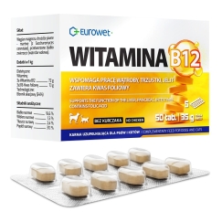 EUROWET Vitamīns B12 - papildinājumi suņiem un kaķiem - 50 tabletes