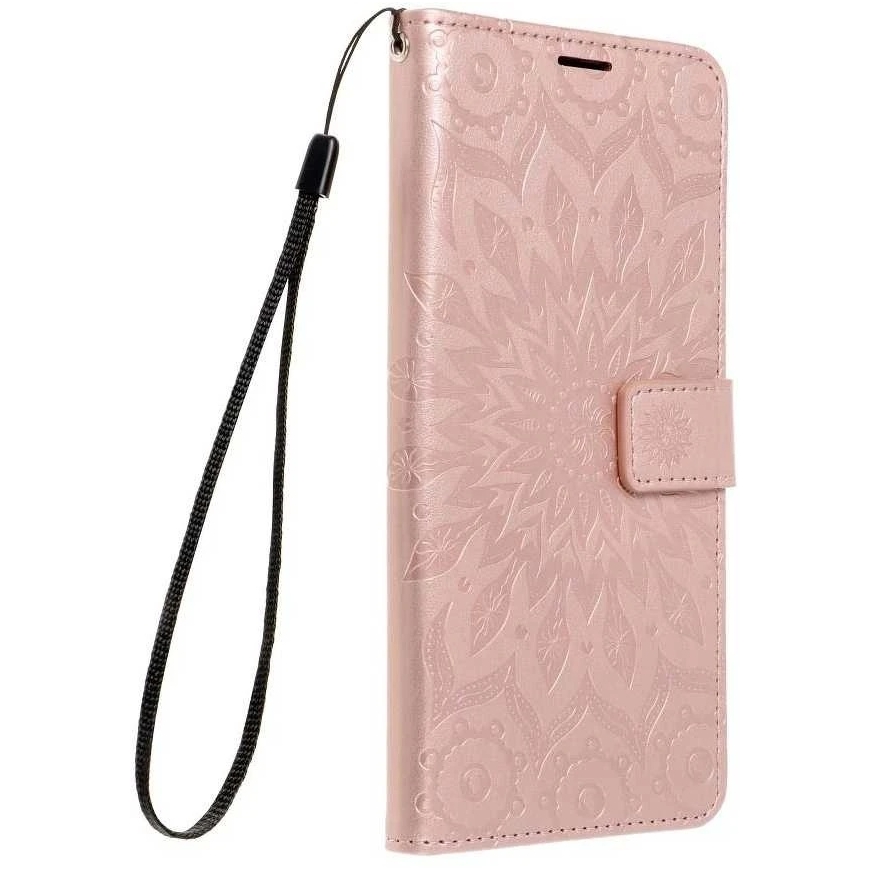 Forcell Oem MEZZO Book dėklas skirtas Samsung Galaxy A52 5G / A52 LTE ( 4G ) / A52s 5G mandala rožinio aukso spalvos
