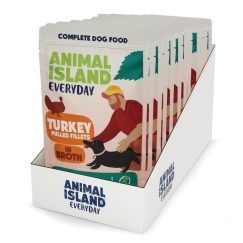 ANIMAL ISLAND Филе индейки в бульоне - влажный корм для собак - 10x150г