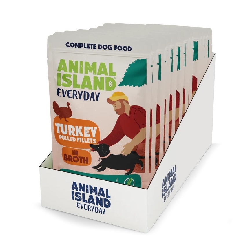 ANIMAL ISLAND Turcijas filejas buljonā - mitrs suņu barība - 10x150g