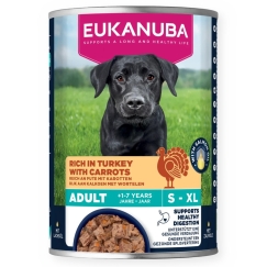 EUKANUBA Gyvenimo suteikimas su kalakutiena ir morkomis - drėgnas šunų maistas - 400g