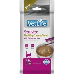 FARMINA Vet Life Cat Struvite Kreminiai skanėstai su vištiena ir tunu dėžutėje – kačių skanėstas – 4x15g