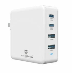 Įkroviklis Viking kroviklis USB GaN 100W, podpora PD3.0 a QC4+ balta