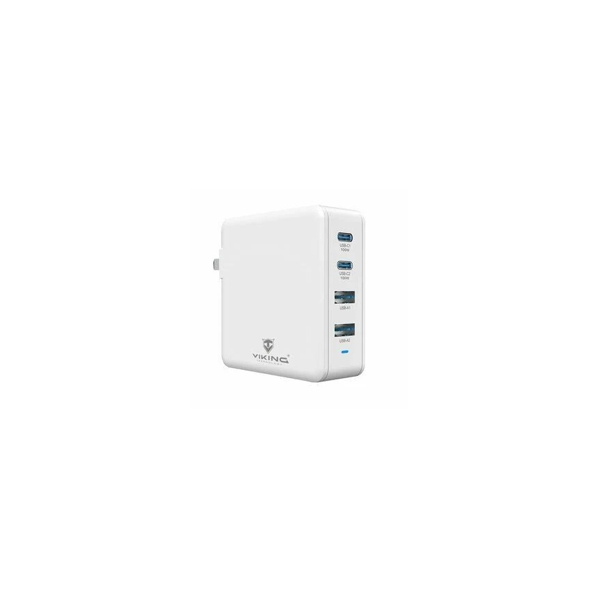 Viking USB GaN 100W laadija, PD3.0 ja QC4+ tugi valge