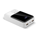 Pöördvõrgu aku 20 000mAh, 2x USB, 1x USB-C 22,5W, QC4+, LCD ekraan, valge