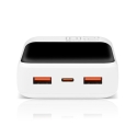 Powerbank 20,000mAh, 2x USB, 1x USB-C 22.5W, QC4+, LCD screen, white