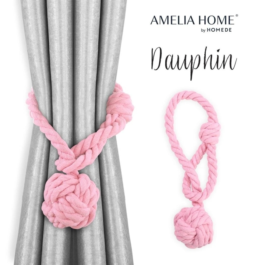 AmeliaHome Roosa Kardinad, 2 tk komplektis. Dauphin