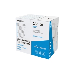 LANBERG LAN CABLE UTP CAT.5E 305M SOLID CU LSZH GREY CPR + FLUKE PASSED