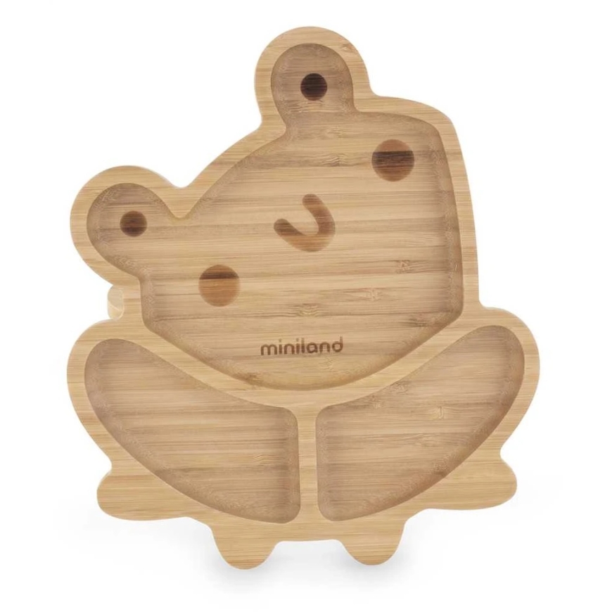 Miniland bamboo plate with compartments Frog – 2