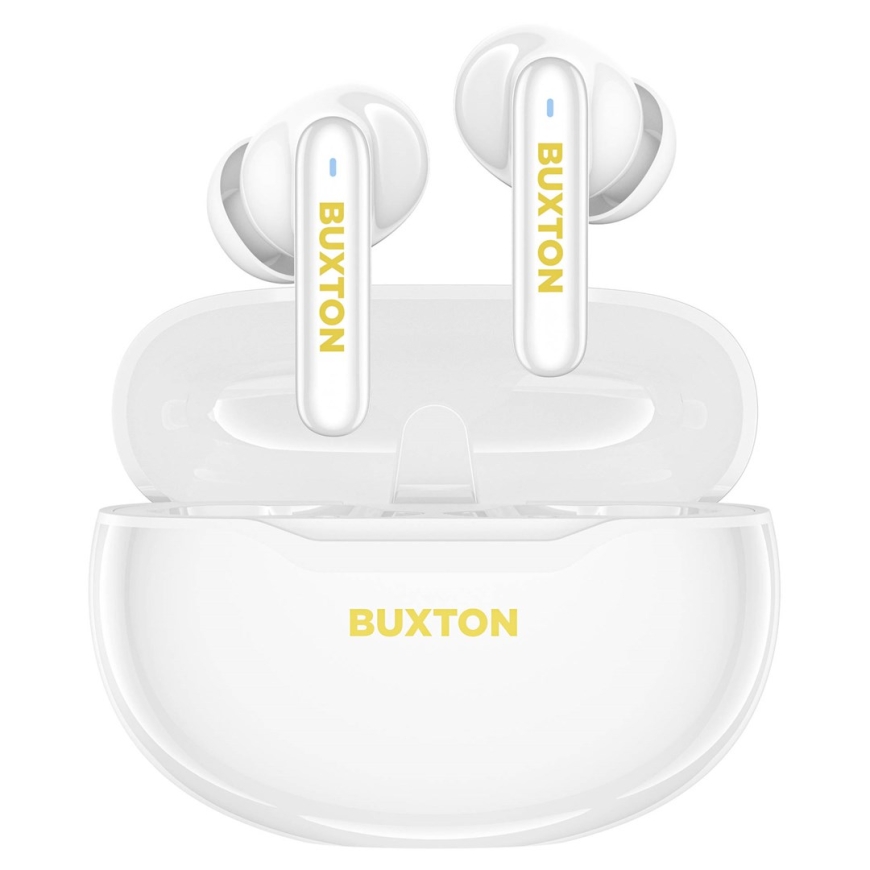 Buxton BTW 7200 White Tuya - Belausės ausinės su įkrovimo dėklu, baltos spalvos