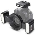 Camera Flash Kit - Meike Macro Twin Flash Kit MK MT24, 60°/45° Rotation, 4 Channels, 3 Groups