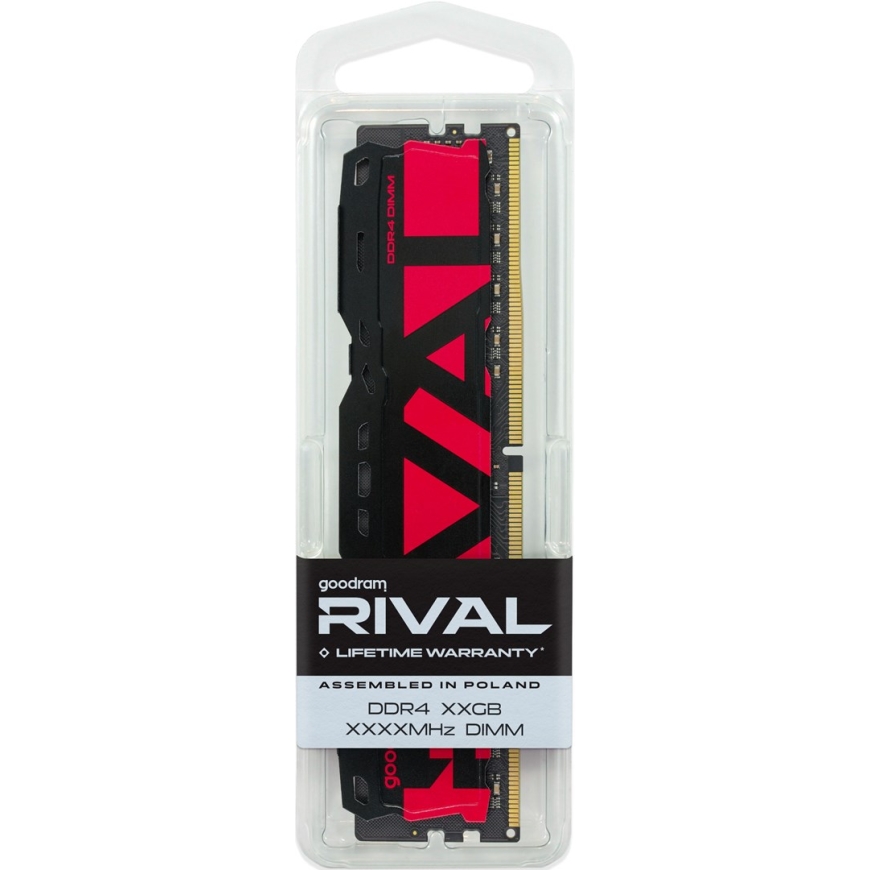 Goodram *DDR4 Rival Radiant 64GB (2*32)/3200 CL18 Punainen muistimoduuli 2 x 32 GB 3200 MT/s 288-nastainen DIMM – 2