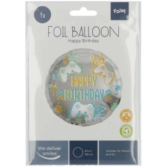 Folat folijos balionas "Gimimo diena Žaidimas" 45 cm