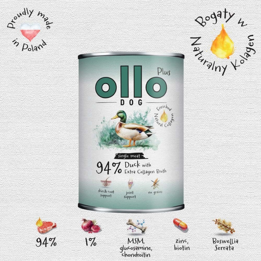 OLLO Plus Kolageno Antiena - šlapias šunų maistas - 400g – 2