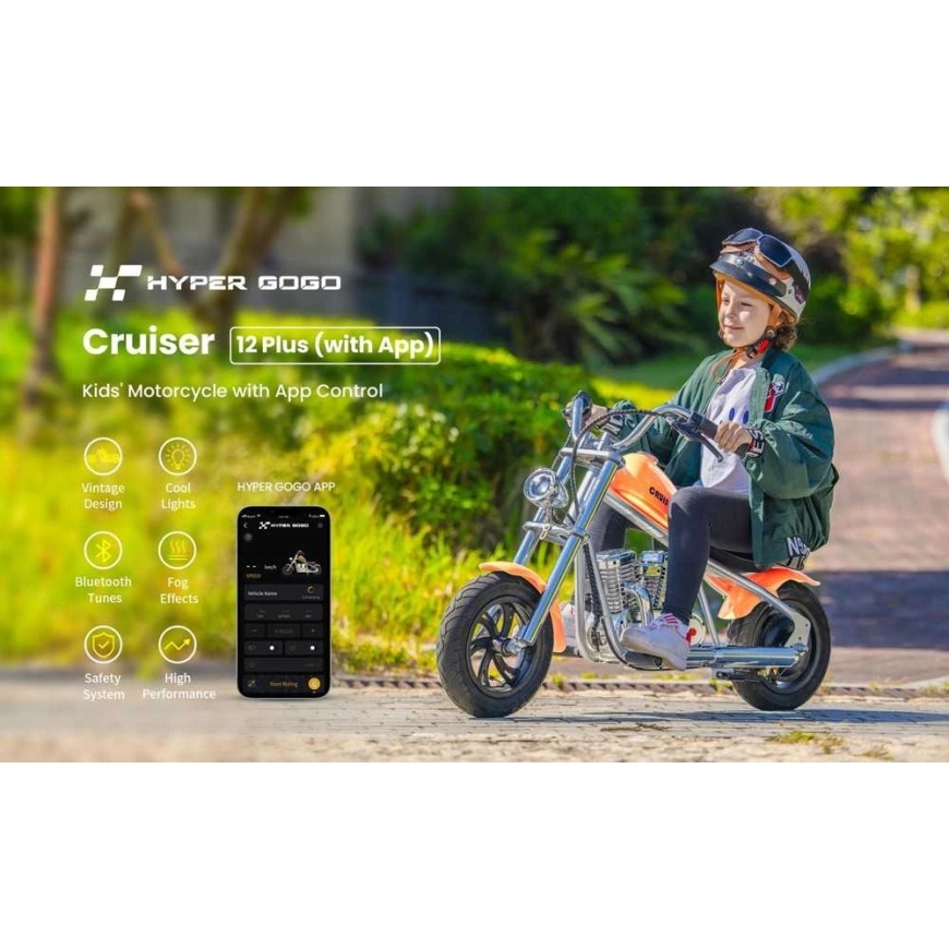 Hyper Gogo Cruiser 12 Plus Motocykl elektrinis su aplikacją - mėlyna – 4