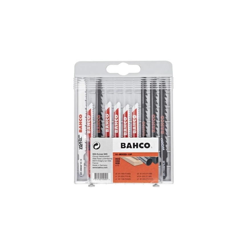 Bahco saagide komplekt 10 tk, metallile, puidule ja plastikule