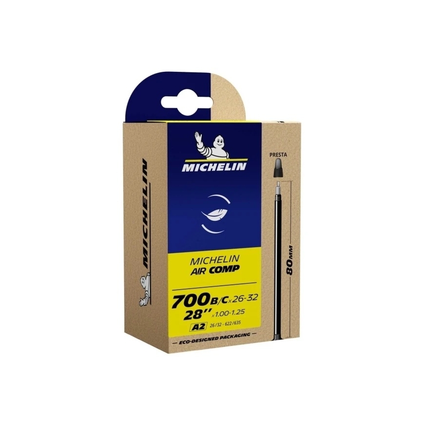 "MICHELIN" INNER TUBES "AIR COMP ULTRALIGHT" GAL-FV 48MM 700X33/46 (938482)