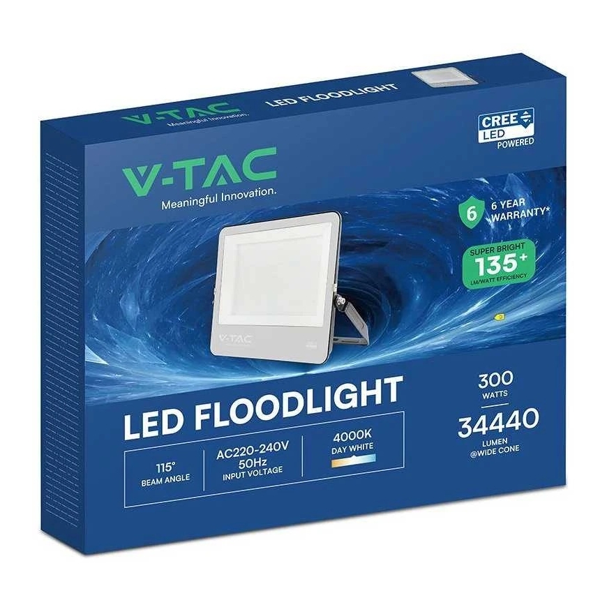 V-tac 300W LED-valoprojektori, musta, 6500K, CREE LED-siru – 3