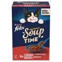 PURINA Felix Original Soup Time dėžutė, jautiena, ėriena, vištiena - šlapias kačių maistas - 6x48g PURINA Felix Original Soup Time dėžutė, jautiena, ėriena, vištiena - šlapias kačių maistas - 6x48g