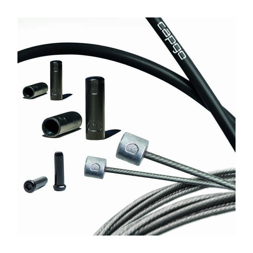 Capgo BL Double(2x) ECO roostevaba teras Shimano/Sram maanteele ja MTB kaablite komplekt must