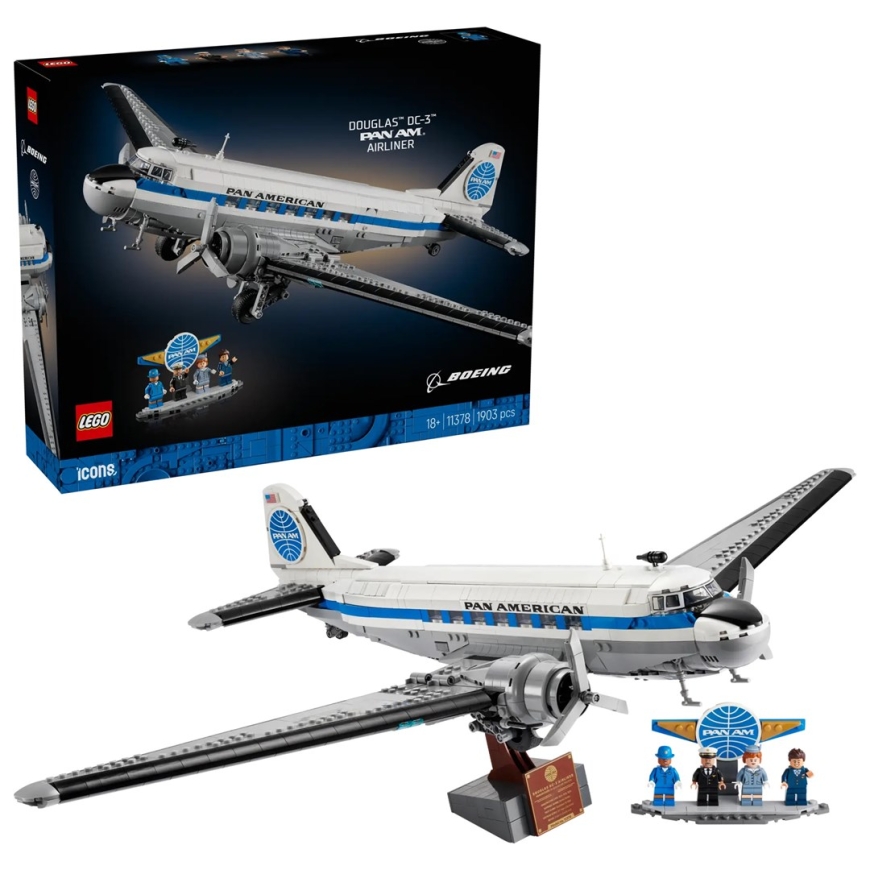 LEGO ICONS 11378 Douglas DC-3 PAN AM Lėktuvas