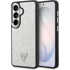 Guess Fixed Glitter Triangle MagSafe Case for Samsung Galaxy S26 Silver