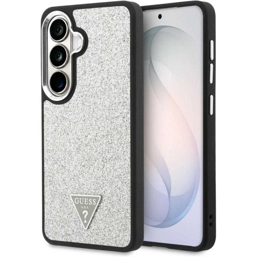 Guess Fixed Glitter Triangle MagSafe kaitse Samsung Galaxy S26 hõbedane
