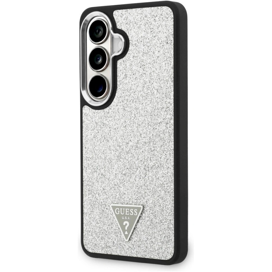Guess Fixed Glitter Triangle MagSafe maciņš Samsung Galaxy S26 sudraba – 3