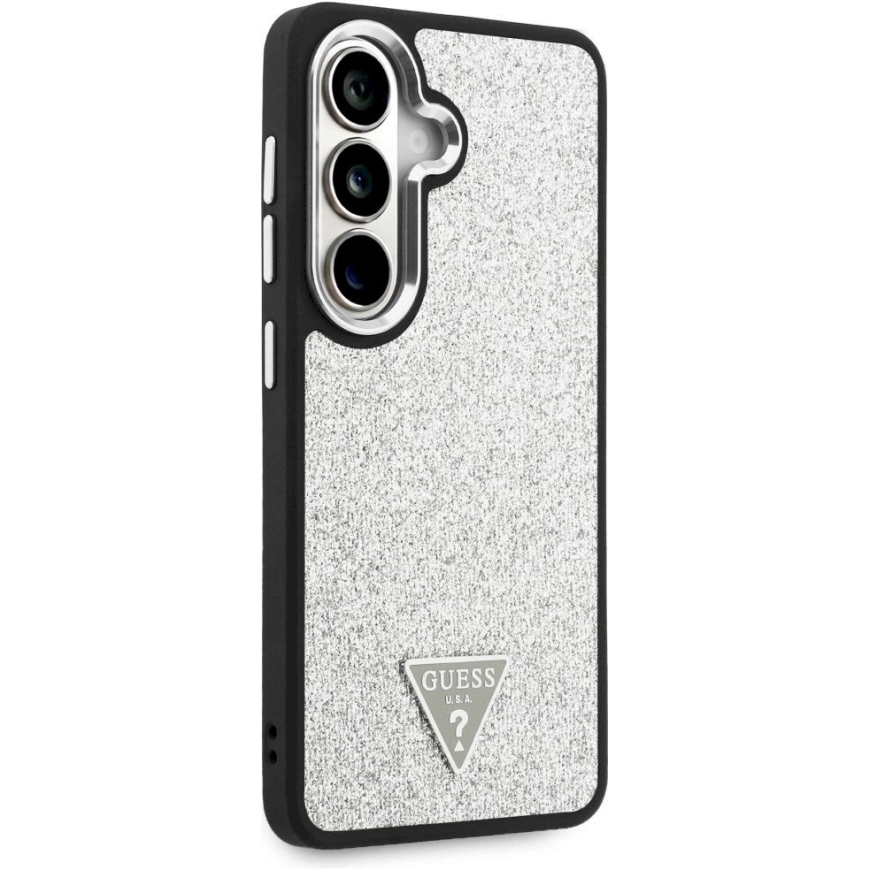 Dėklas Guess Fixed Glitter Triangle MagSafe Samsung Galaxy S26 sidabrinis – 5
