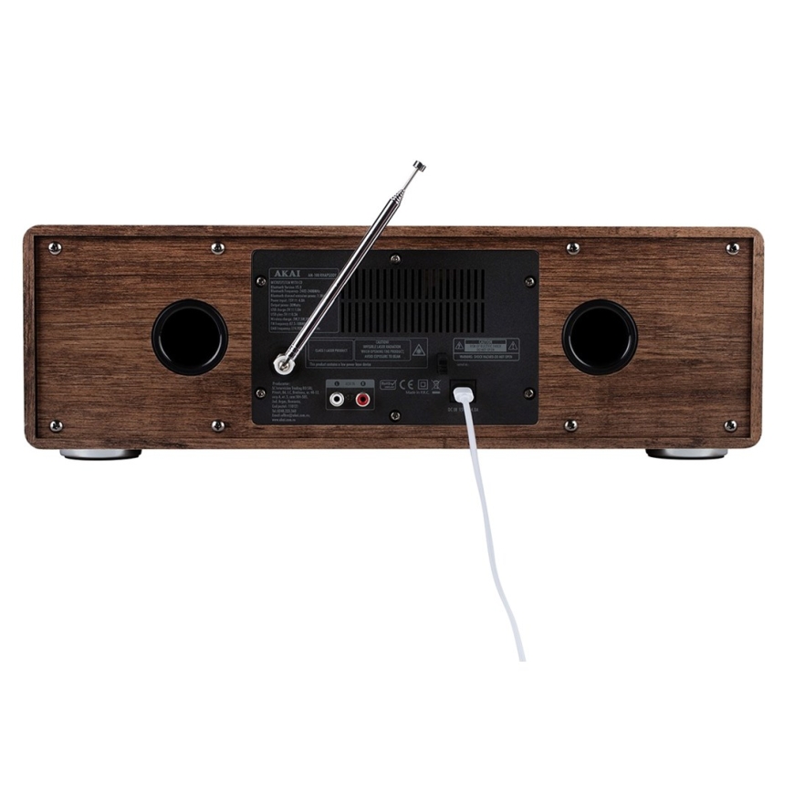 AKAI AM-100 RHAPSODY Stereo system 30W RMS, Bluetooth 5.0, DAB+/FM, CD/USB, AUX, brown black – 5
