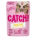 CATCH kaķēnu pārtika ar putnu gaļu un burkāniem mērcei - mitrā kaķu barība - 85g CATCH kaķēnu pārtika ar putnu gaļu un burkāniem mērcei - mitrā kaķu barība - 85g
