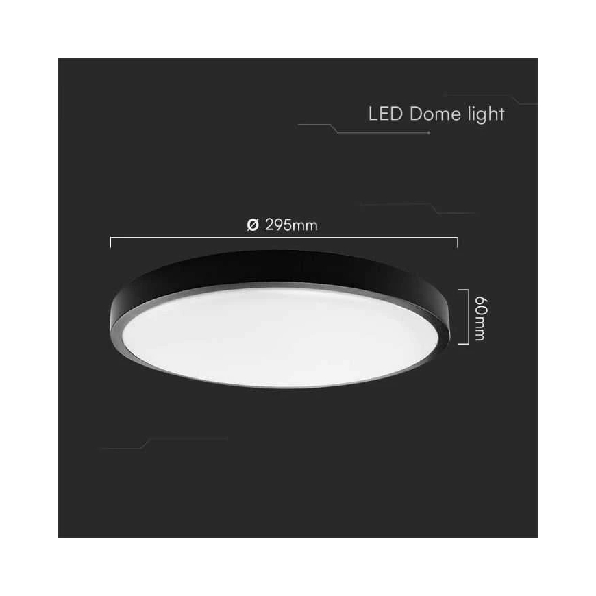 V-tac 24W LED pinnale paigaldatav laelamp, must korpus, 4000K, IP44 – 2