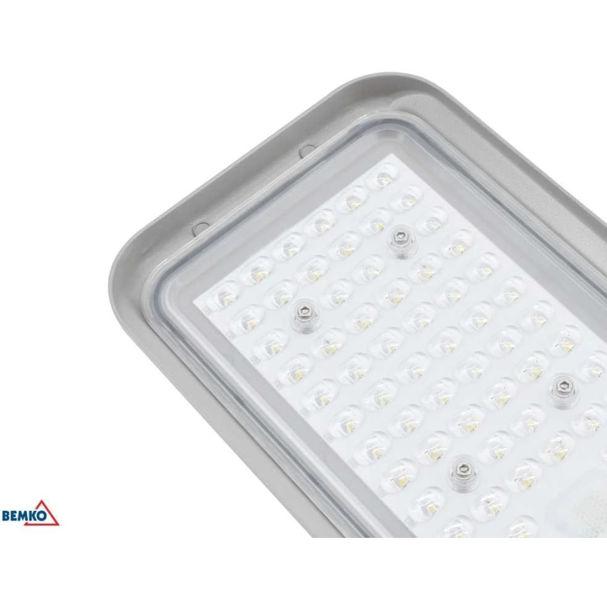 Bemko 70W LED street light JAZMIN, light gray, 4000K, IP65, 140°x70° – 2
