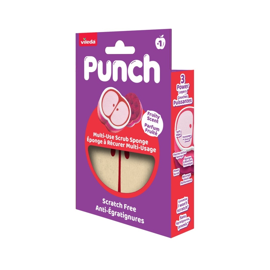 Vileda Punch All-Purpose Sponge – Apple, 1 piece – 3