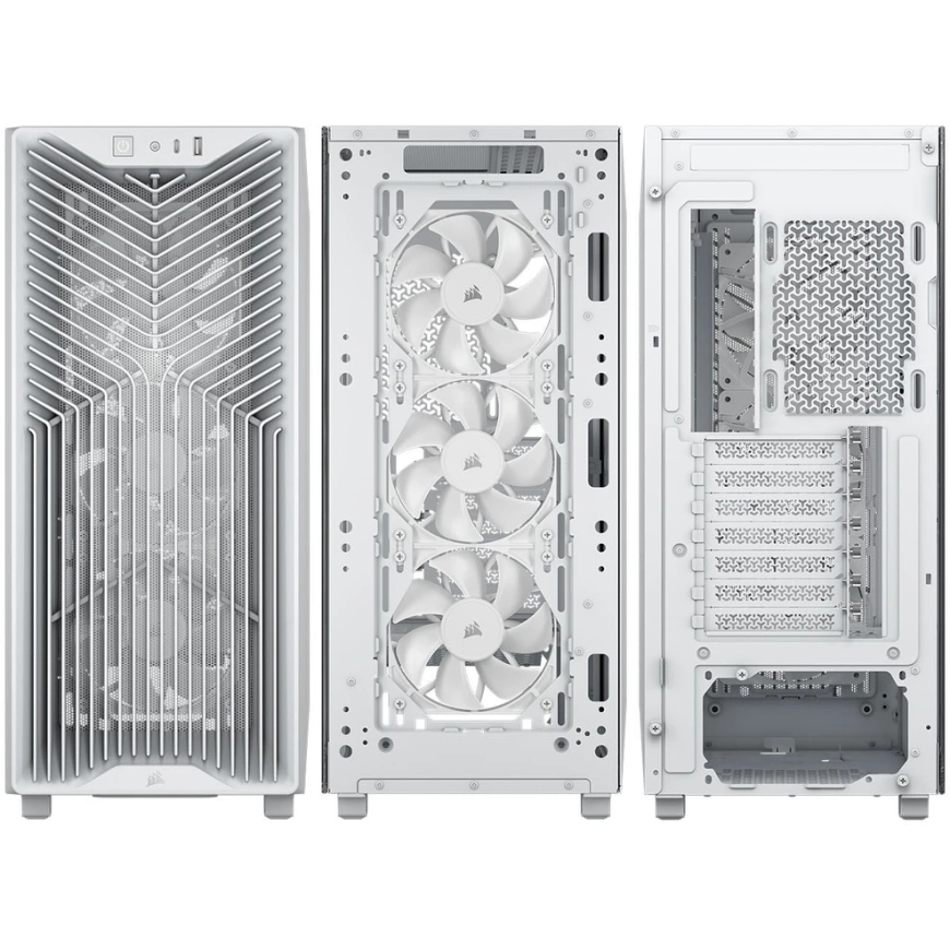 Corsair 3200D RS tietokoneen kotelo, Midi-Tower, ATX, karkaistu lasi - valkoinen – 4