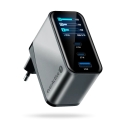 Įkroviklis GaN 1 x USB, 2 x USB-C Quick Charge 4+ 67W juodas Įkroviklis GaN 1 x USB, 2 x USB-C Quick Charge 4+ 67W juodas