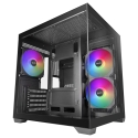 Mars Gaming MCVIEW3 datoru korpuss Mini Tower melns Mars Gaming MCVIEW3 datoru korpuss Mini Tower melns