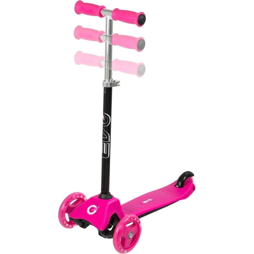 Almarina EVO regulējamais 3 riteņu scooters bērniem Light Up Mini Cruiser Rozā Light Up Wheels – 3