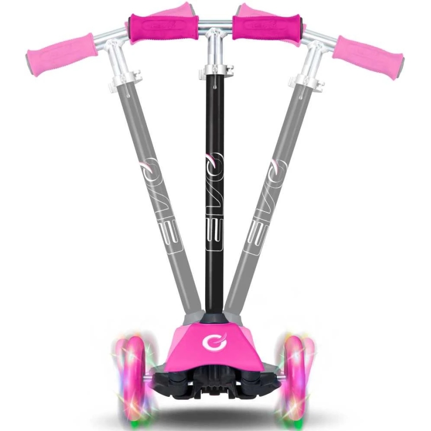 Almarina EVO säädettävä 3-pyöräinen potkulauta lapsille Light Up Mini Cruiser Vaaleanpunainen Light Up Wheels – 5