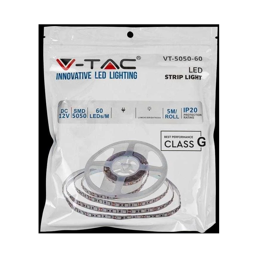 V-tac 11W/m LED juosta, 60LED/m, mėlyna sp., IP20, 5 metrų ritė – 4