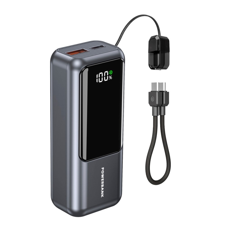 Gembird PB10-PD20-LCD-02 Kompaktiškas greito įkrovimo power bank su LCD ekranu, 20W, 10000 mAh, kosminė pilka – 3