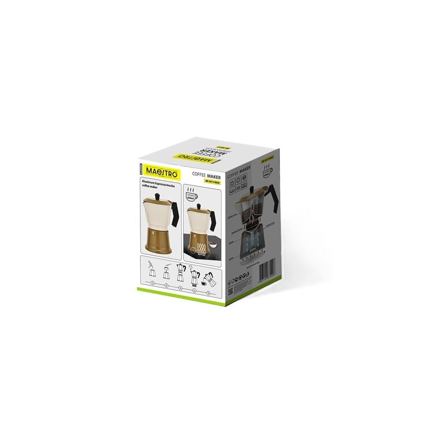 Алюминиева кофеварка мокка MR-1657-9-BEIGE MAESTRO – 4