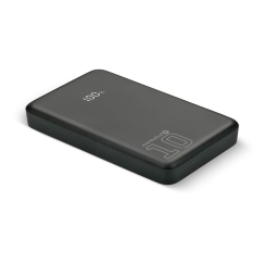 Powerbank 10 000mAh, 1x USB, 2x USB-C, 20W, QC4+, LCD ekrāns, melns