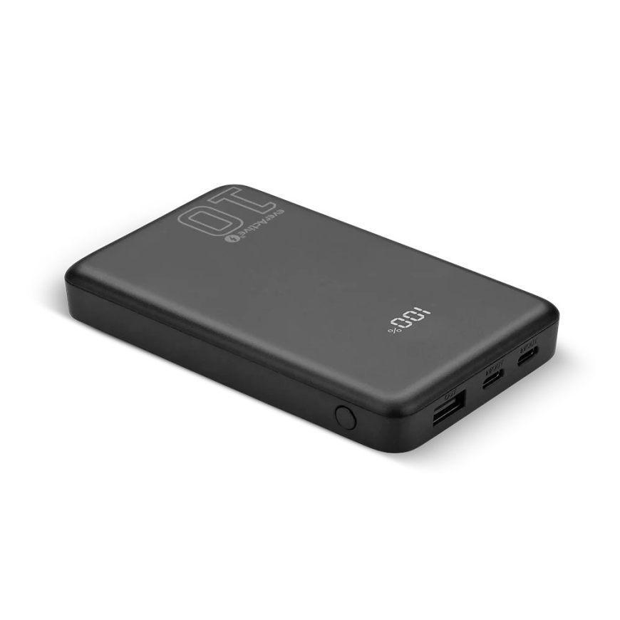 Power Bank 10,000mAh, 1x USB, 2x USB-C, 20W, QC4+, LCD screen, black – 2