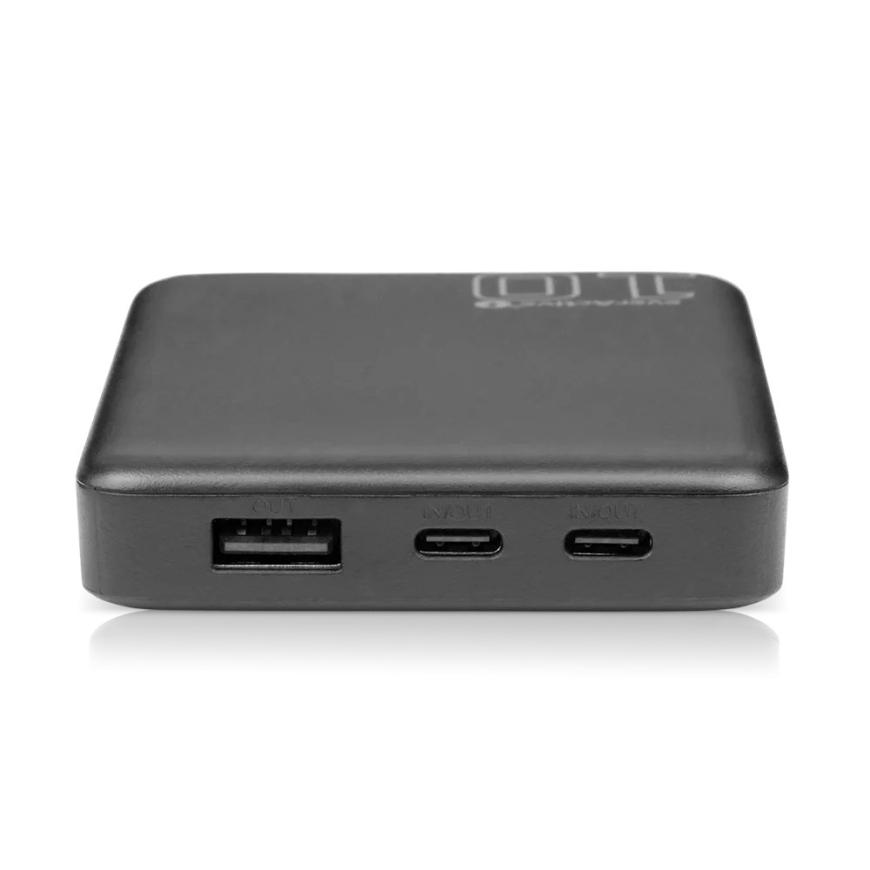 Powerbank 10 000mAh, 1x USB, 2x USB-C, 20W, QC4+, LCD ekranas, juodas – 3