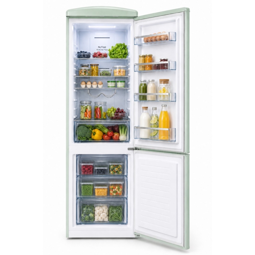 Ravanson LKK-315RM Retro Fridge 597 mm x 707 mm x 1943 mm | 315 l | Total No Frost | Energy Class E | mint – 3