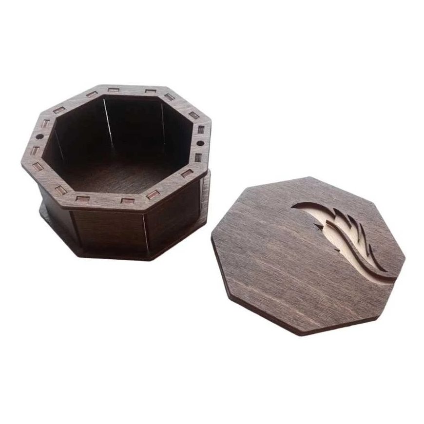 Kind Fox by Wizardi Yuliya Ausianikava individual activity according to document No. 1201908 Octagonal wooden box "Feather" KF05 – 2